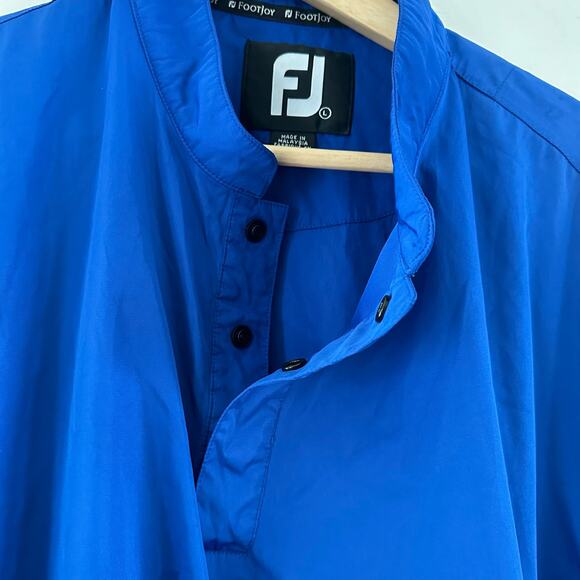 Footjoy Golf Windbreaker Vest Pullover Mockneck Button Blue Men's Size Large - Picture 9 of 10